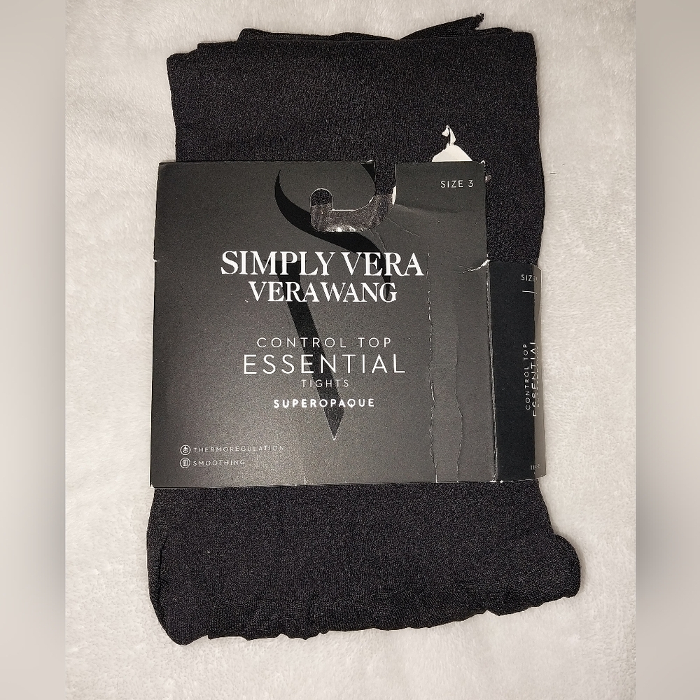 Simply Vera Vera Wang Black Tights Sz 3